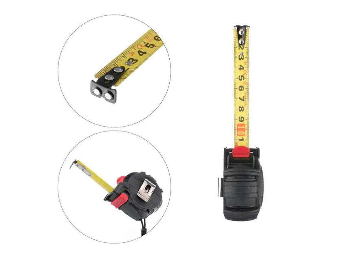 Рулетка с металлическим полотном покрытым нейлоном и магнитами на зацепе 3м*16мм STORM INTERTOOL MT-0823 