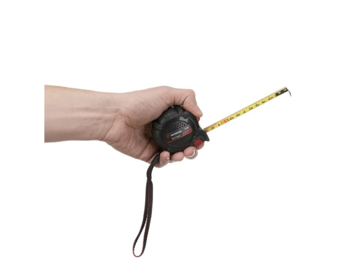 Рулетка с металлическим полотном покрытым нейлоном и магнитами на зацепе 3м*16мм STORM INTERTOOL MT-0823 