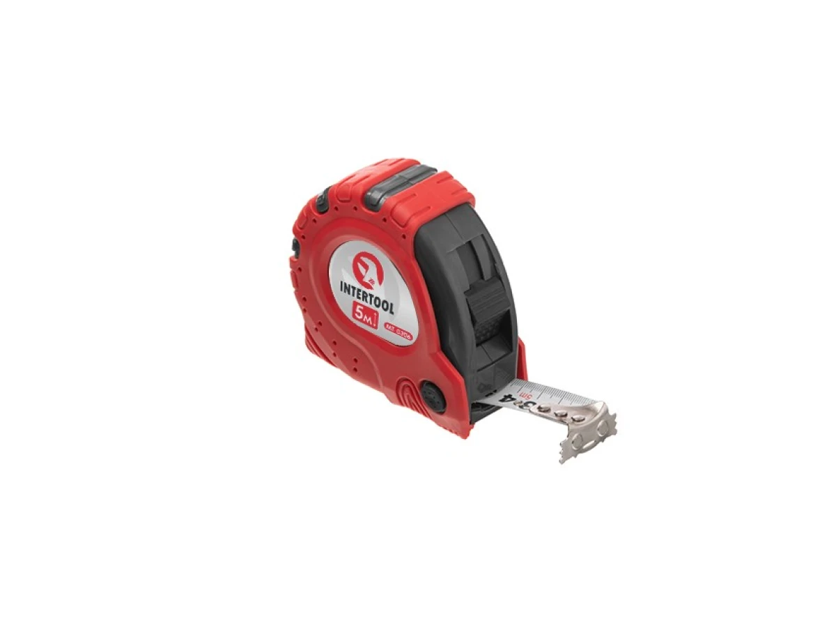 Рулетка з металевим полотном 5м x 25мм "Супер Магніт" блістер INTERTOOL MT-0306 