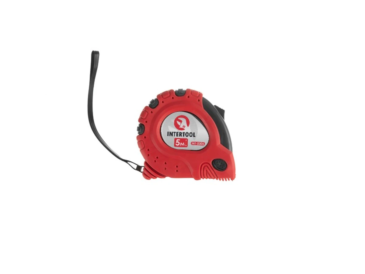 Рулетка з металевим полотном 5м x 25мм "Супер Магніт" блістер INTERTOOL MT-0306 