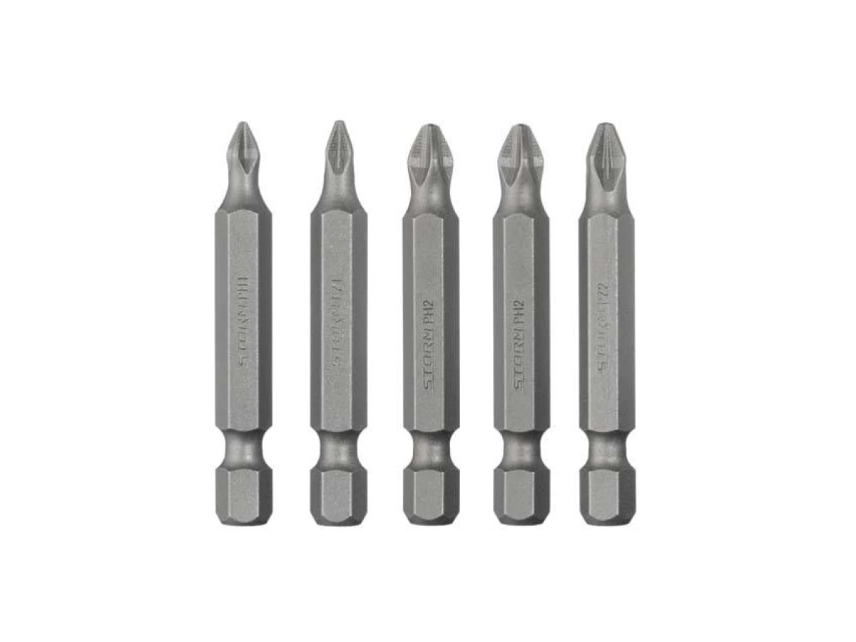 Комплект насадок викруткових PH1, PH2, PZ1, PZ2 1/4 "* 50мм, ACR, S2, уп. 5од., STORM INTERTOOL VT-0205 