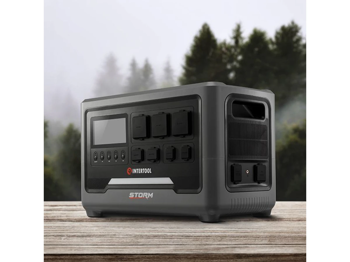 Станция зарядная портативная 2.4 кВт, 2048 Втч, LiFeP04, беспроводная зарядка, съемный повербанк, STORM INTERTOOL WT-7013 