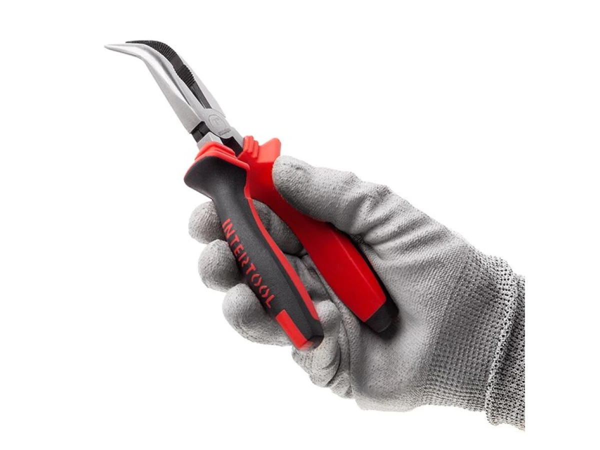 Довгогубці вигнуті 180 мм, 40CrV, фосфатовані, поліровані, STORM INTERTOOL NT-0148 