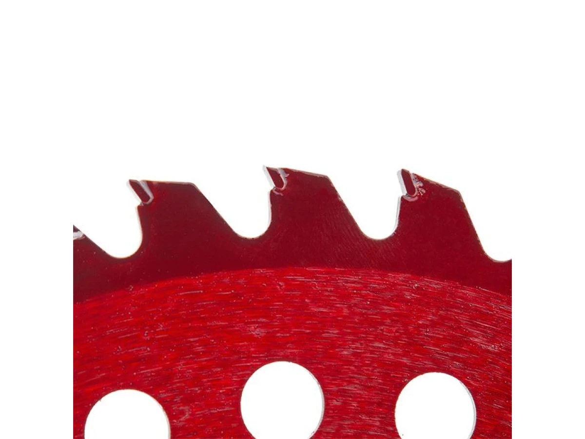 Ніж для мотокоси/тримера з твердосплавними напайками ø255x25.4x1.35 мм 40T, HRC 82-86, 4 підрізні лопаті, анодоване покриття INTERTOOL DT-2355 