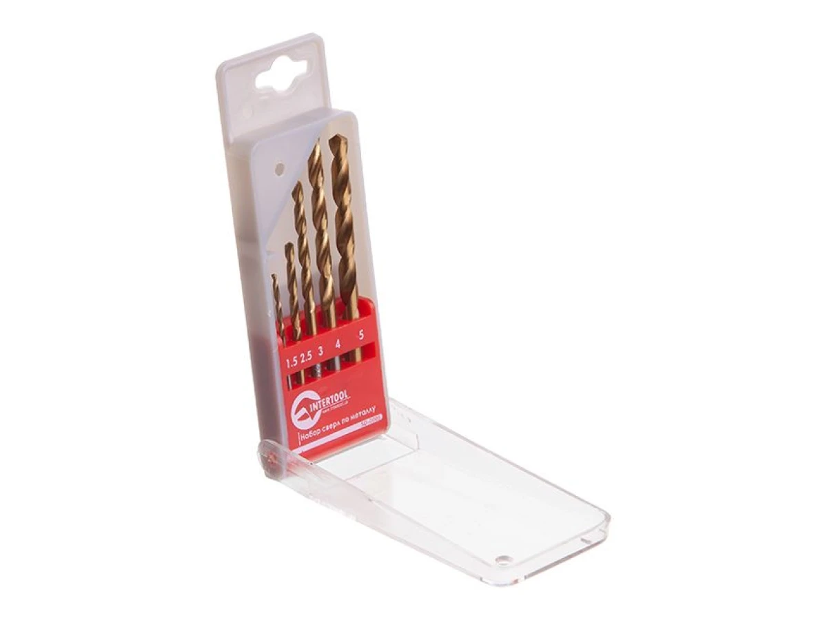 Набір свердел по металу HSS 5шт INTERTOOL SD-0005 