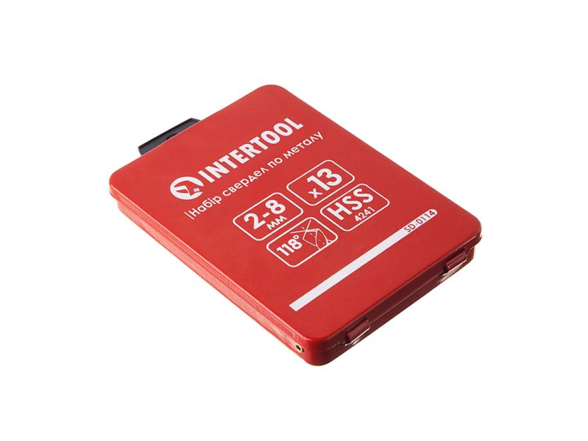 Набір свердел по металу HSS 13шт (2.0-8.0), полірована сталь INTERTOOL SD-0114 