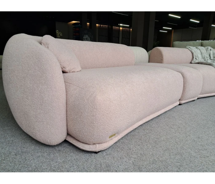 Модульний диван-лежак у пудровому відтінку