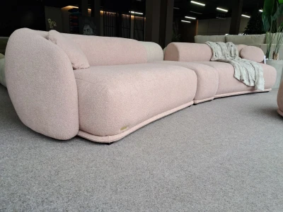 Модульний диван-лежак у пудровому відтінку