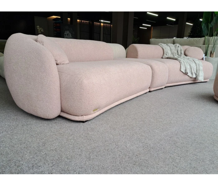 Модульний диван-лежак у пудровому відтінку