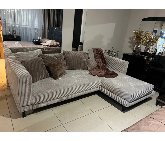 Лаунж-диван угловой в фактурном вельвете