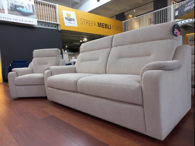 Комплект диван и кресло в светлом цвете