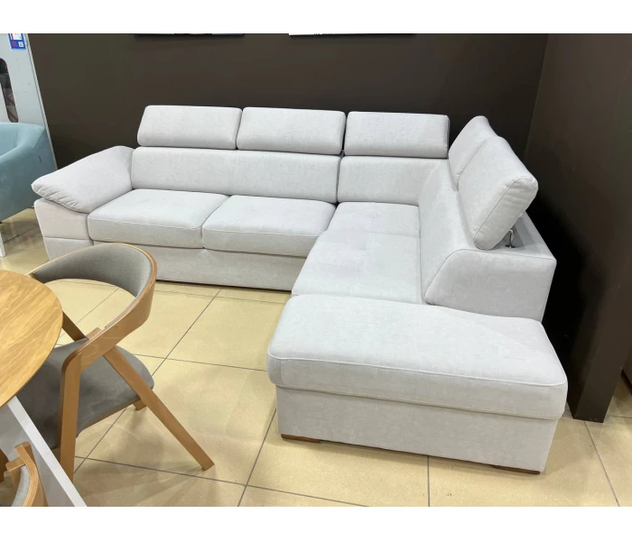 Велюровий диван-трансформер з активними підголівниками та ергономічною кутовою зоною