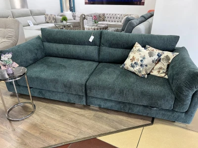 Розкладний диван колір морської хвилі з двосекційною спиною