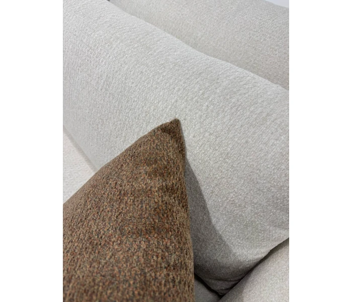 Прямий диван бежевий текстурний, м'яка посадка