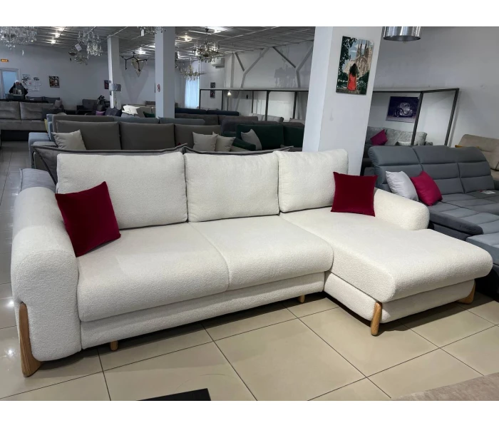 Г-подібний кутовий диван з округлими підлокітниками