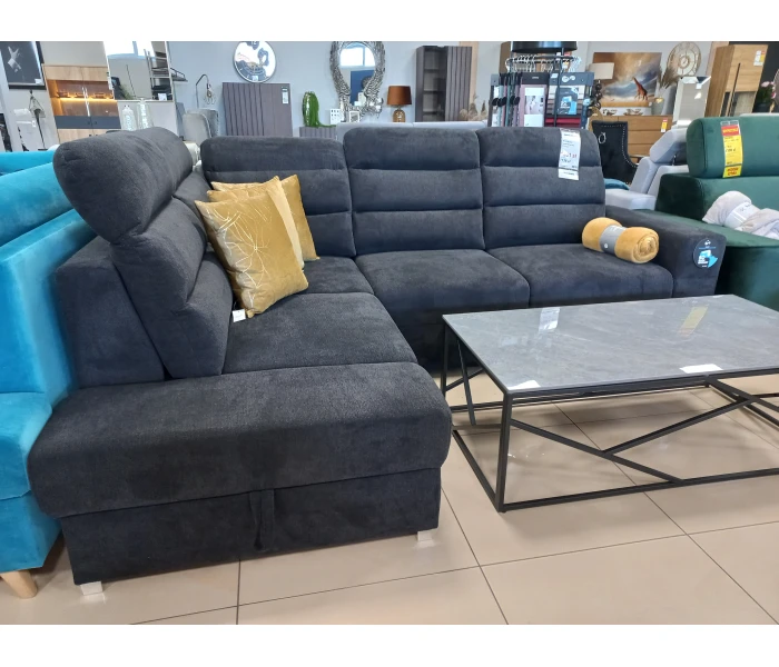 Ергономічний кутовий диван темно-сірого кольору