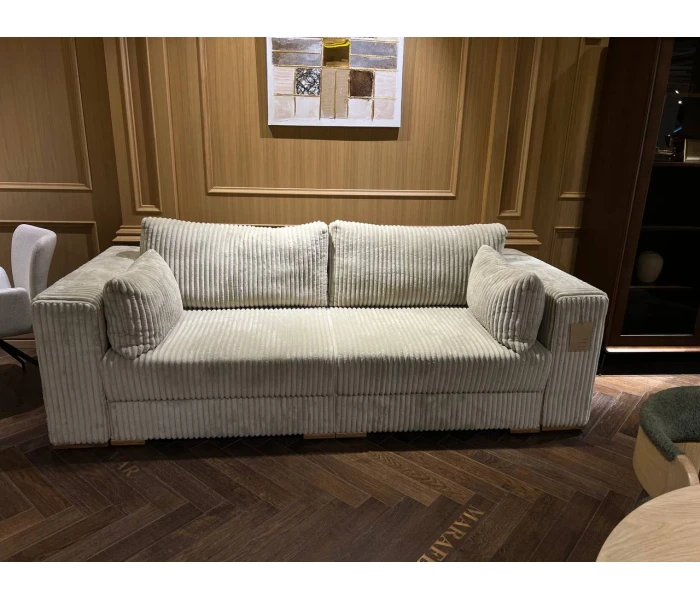 Диван в рубчик бежевый, современная классика