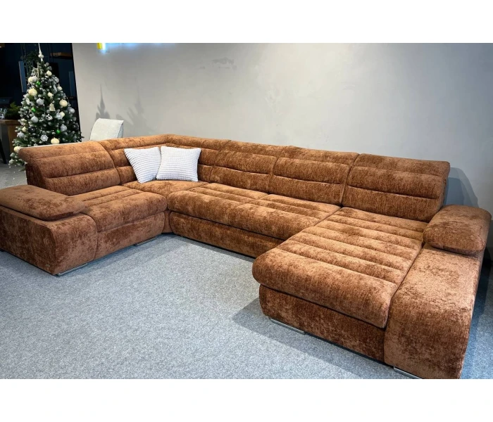 Великий П-подібний диван з об'ємними прошитими секціями 