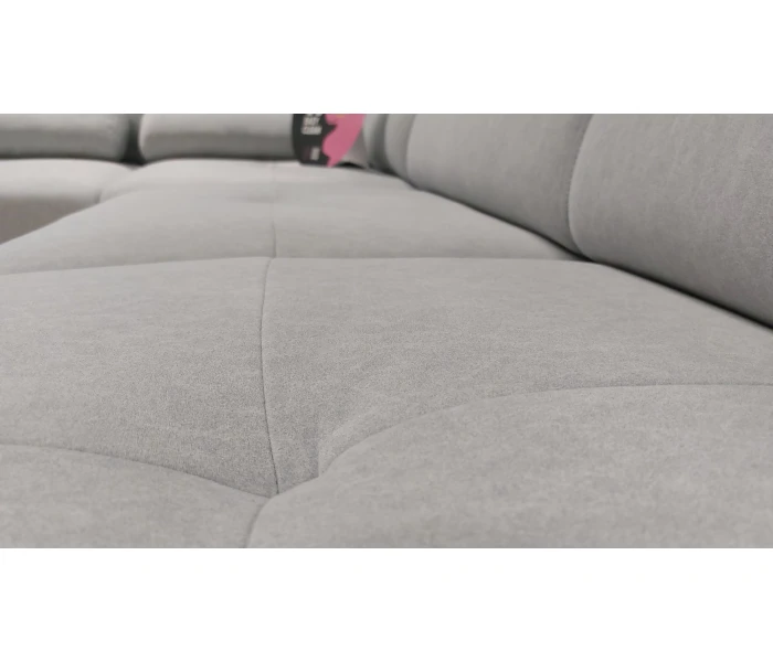 Диван угловой L-образный пепельный с подвижными подголовниками