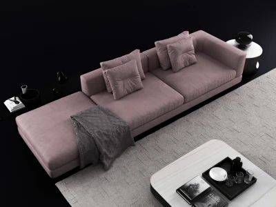 Современный диван-конструктор в нежно-розовом оттенке
