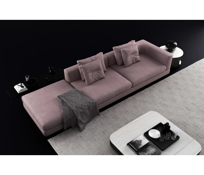 Современный диван-конструктор в нежно-розовом оттенке