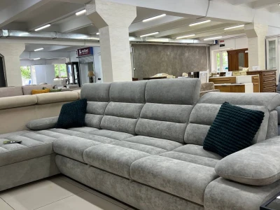 Большой Г-образный угловой диван-реклайнер