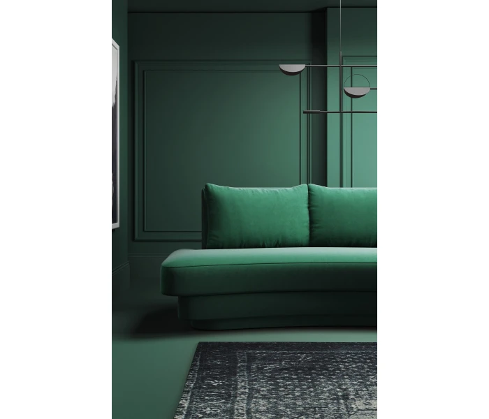 Зеленый минималистичный диван без подлокотников