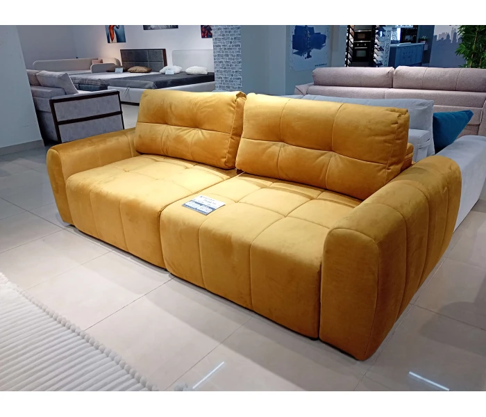 Модульний диван у яскравому гірчичному кольорі
