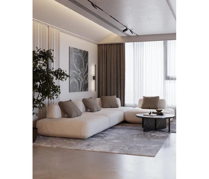 М'який диван для відпочинку з низькою спинкою