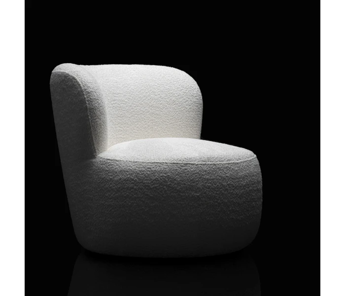 Круглое мягкое кресло с изогнутой спинкой
