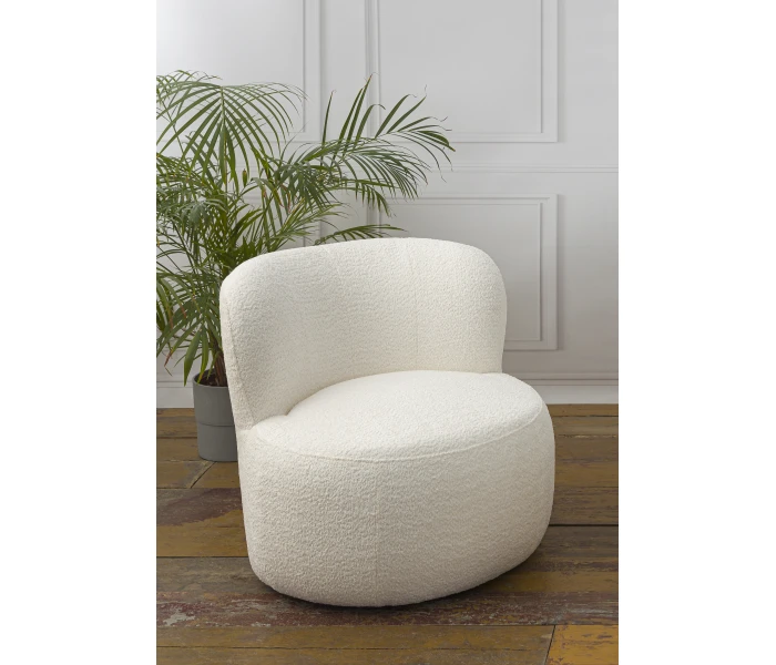 Круглое мягкое кресло с изогнутой спинкой