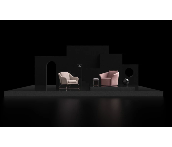 Кресло в стиле ар-деко на металлическом основании