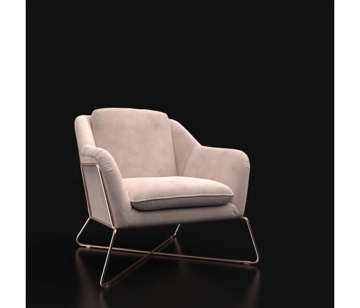 Кресло в стиле ар-деко на металлическом основании