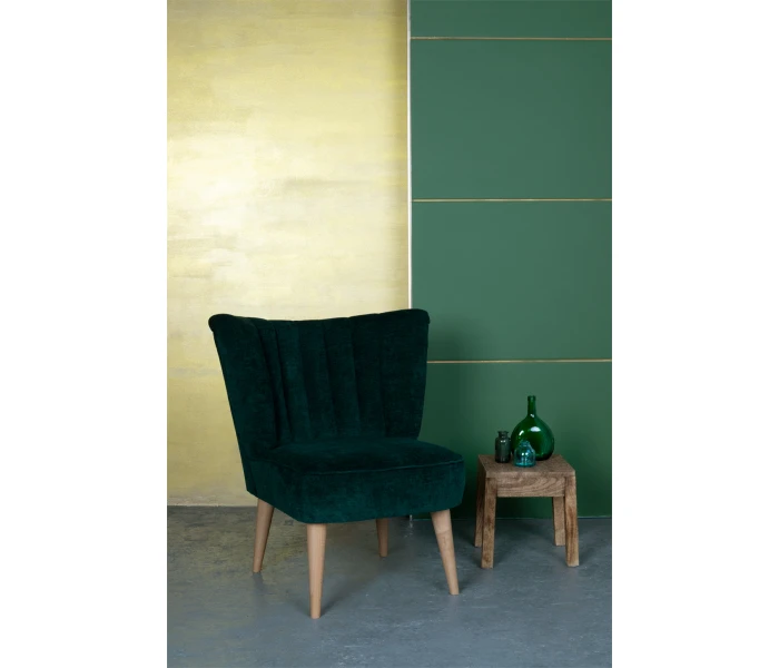 Дизайнерське крісло-мушля глибокого зеленого кольору