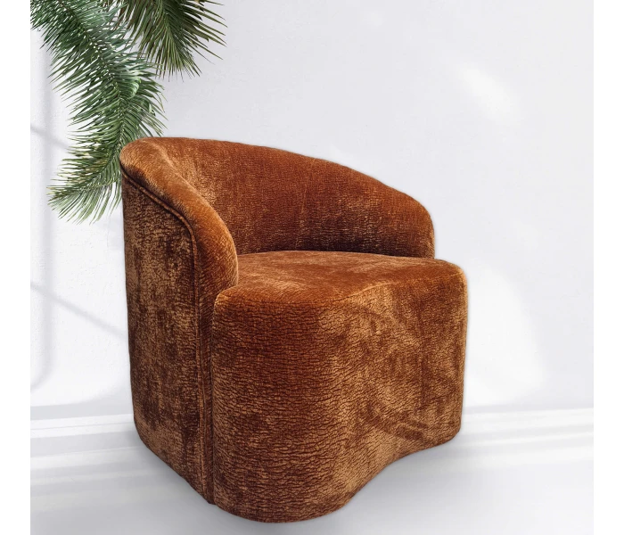 Коричневое фактурное кресло без ножек