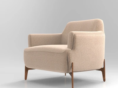 М'яке крісло з високими дерев'яними ніжками