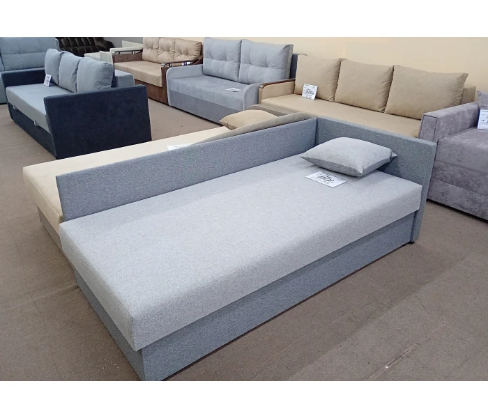 Односпальный диван-кровать серого цвета