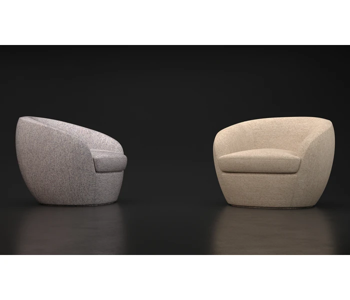 Компактное кресло без ножек округлой формы