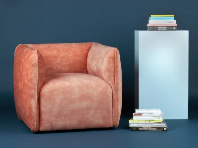 Крісло-куб із монолітною спинкою та підлокітниками