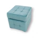 М'який пуф-куб з декоративними втяжками на сидінні та корпусі
