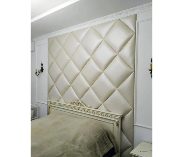 М’яка стінова панель з ромбоподібною стяжкою в екошкірі