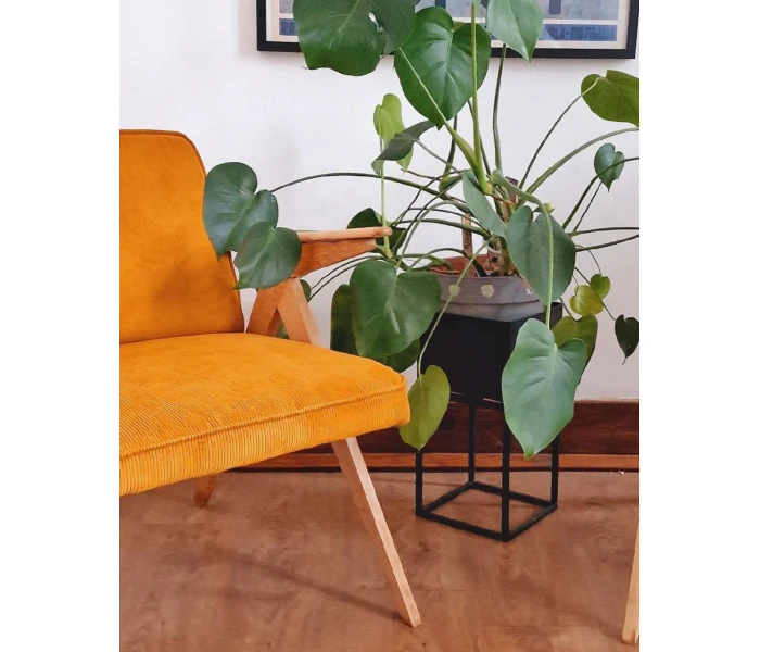 Крісло в ретро-стилі з дерев'яними підлокітниками