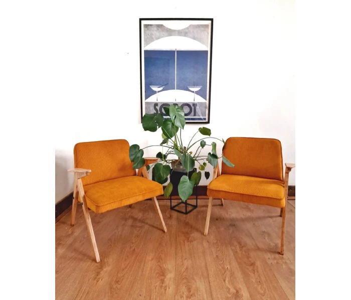 Крісло в ретро-стилі з дерев'яними підлокітниками