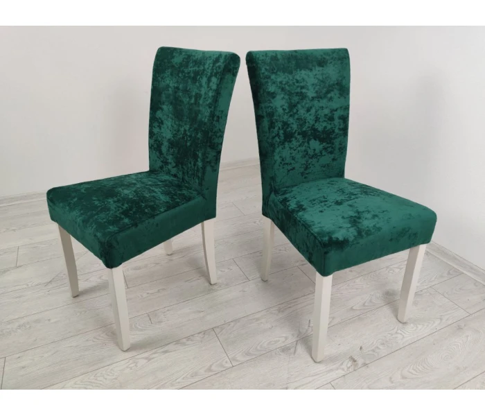 Смарагдовий стілець на білих ніжках