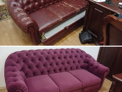 Оновлення класичного дивана з каретною стяжкою