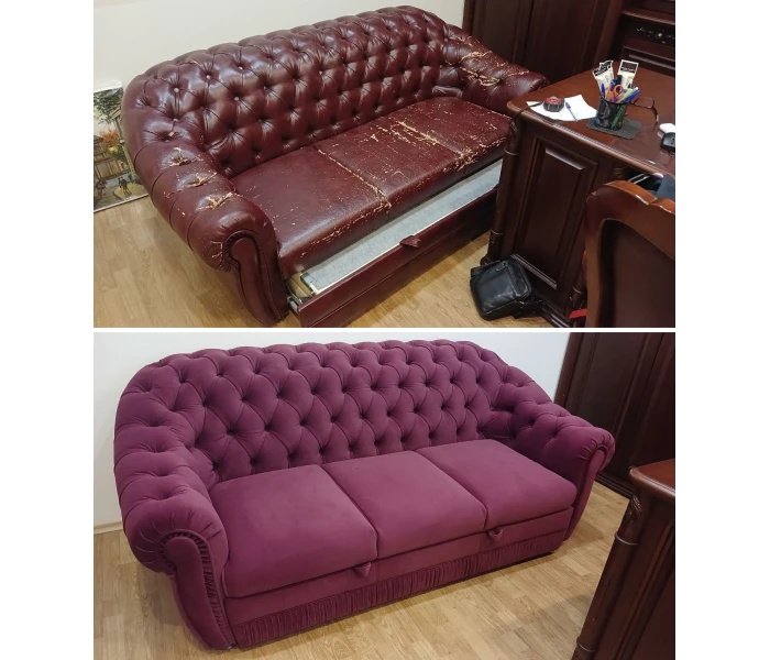 Оновлення класичного дивана з каретною стяжкою