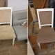 Перетяжка обіднього стільця з м'якою спинкою у кавовий велюр